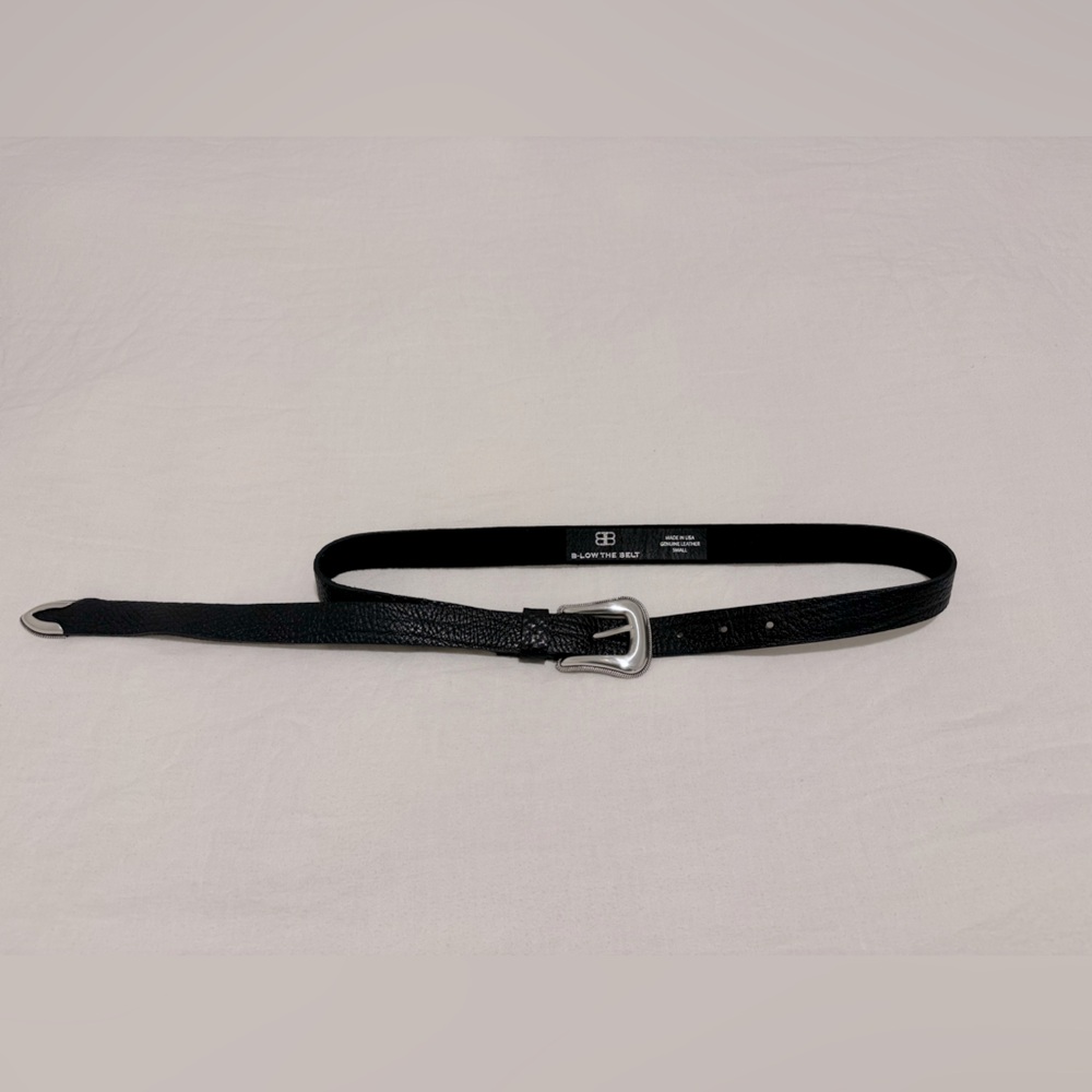 B-Low The Belt Taos Mini Waist Belt in Black and Silver (Size S).